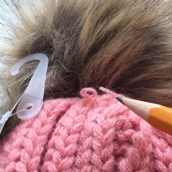 NWT Pink Toque - Faux Fur Pom Pom (imperfect) - Picture 5 of 14